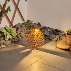 Lampe Solaires Mesan Led Orange, Rouille, Noir, 1 Lumiere
