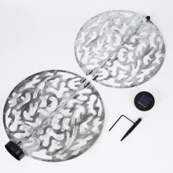 Lampe Solaires Mesan Led Noir, Argente, 1 Lumiere