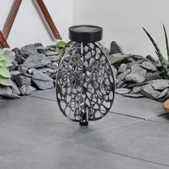 Lampe Solaires Mesan Led Noir, Argente, 1 Lumiere