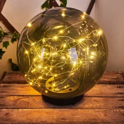 Lampe Solaires Pollenca Led Noir, 40 Lumieres