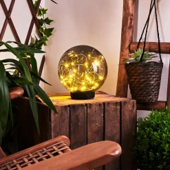 Lampe Solaires Pollenca Led Noir, 30 Lumieres