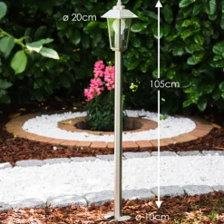 Lampe Sur Pied D'Exterieur Moskau Acier Inoxydable, 1 Lumiere