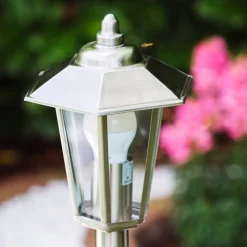 Lampe Sur Pied D'Exterieur Moskau Acier Inoxydable, 1 Lumiere