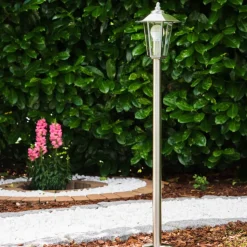 Lampe Sur Pied D'Exterieur Moskau Acier Inoxydable, 1 Lumiere