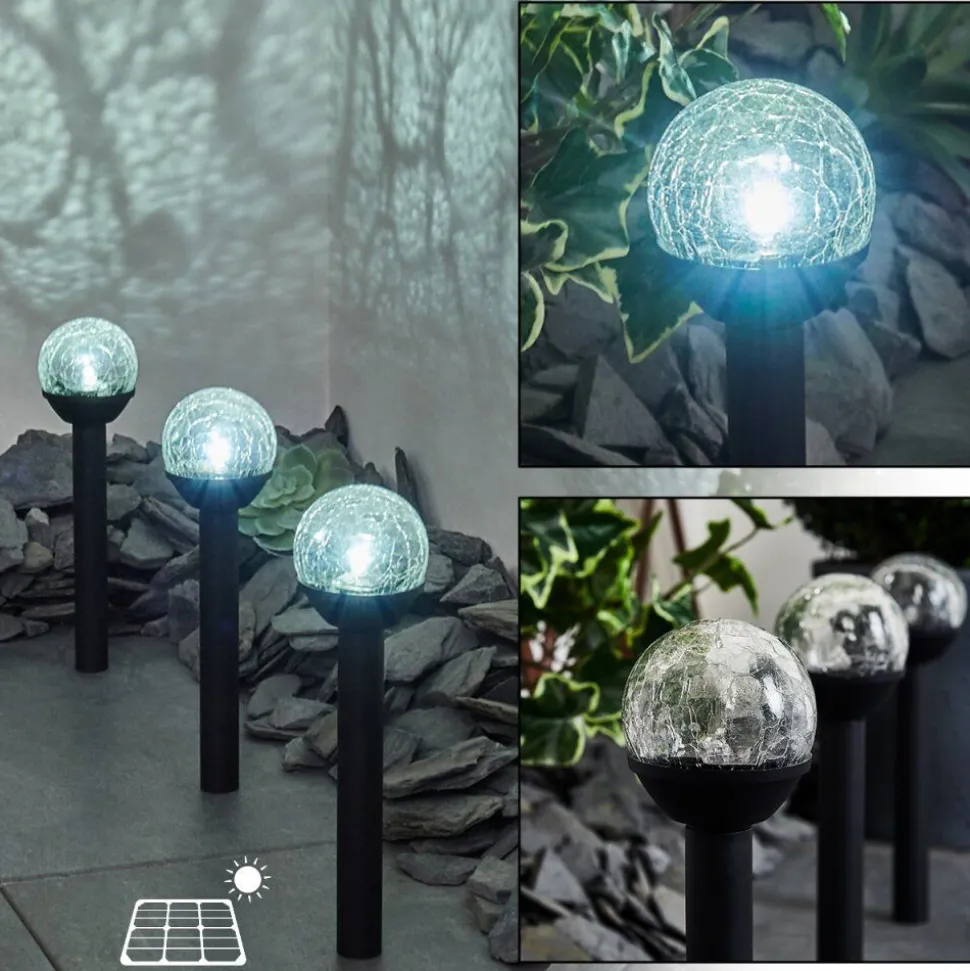Lot De 3 Lampes Solaires Colognole Led Noir, 1 Lumiere