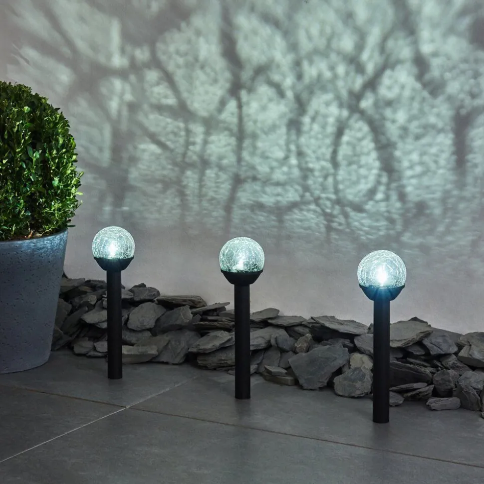 Lot De 3 Lampes Solaires Colognole Led Noir, 1 Lumiere