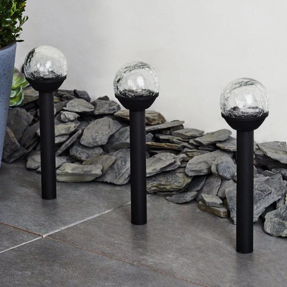 Lot De 3 Lampes Solaires Colognole Led Noir, 1 Lumiere