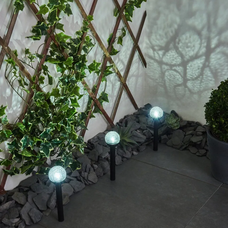 Lot De 3 Lampes Solaires Colognole Led Noir, 1 Lumiere