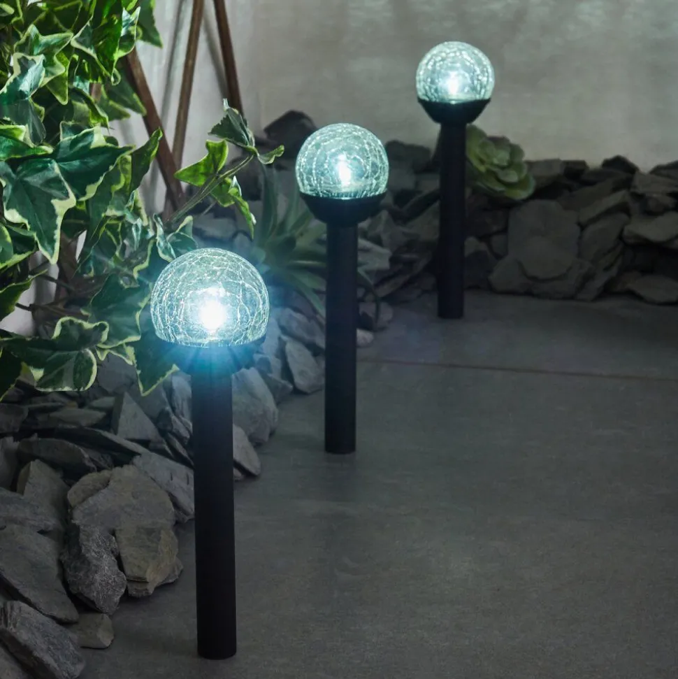 Lot De 3 Lampes Solaires Colognole Led Noir, 1 Lumiere