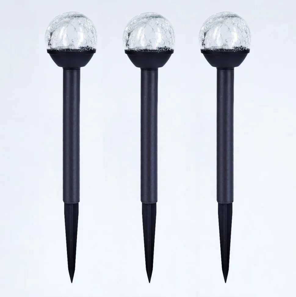 Lot De 3 Lampes Solaires Colognole Led Noir, 1 Lumiere