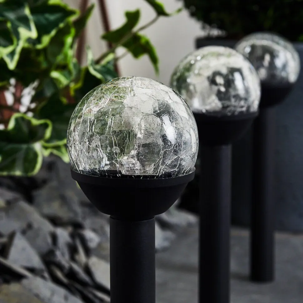 Lot De 3 Lampes Solaires Colognole Led Noir, 1 Lumiere
