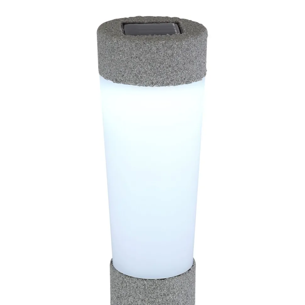 Lot De 2 Lampes Solaires Globo Led Gris, 1 Lumiere