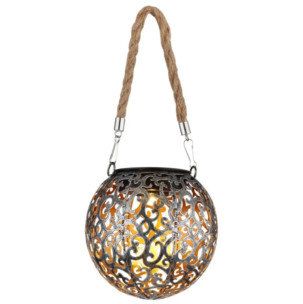 Luminaire Deco Globo Solar Led Argent Oxyde, Cuivre, 1 Lumiere