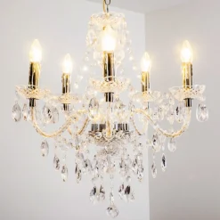 Lustre A 5 Lampes Transparent, 5 Lumieres