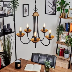 Lustre Cassague Noir, 5 Lumieres
