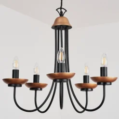 Lustre Cassague Noir, 5 Lumieres