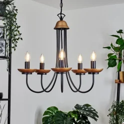 Lustre Cassague Noir, 5 Lumieres