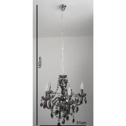 Lustre Delhi Noir, 5 Lumieres