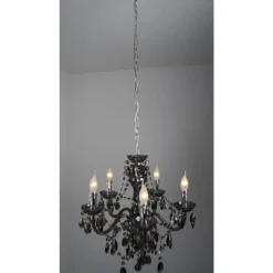 Lustre Delhi Noir, 5 Lumieres