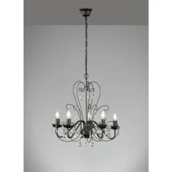 Lustre Fischer-Honsel Prisma Noir, 5 Lumieres