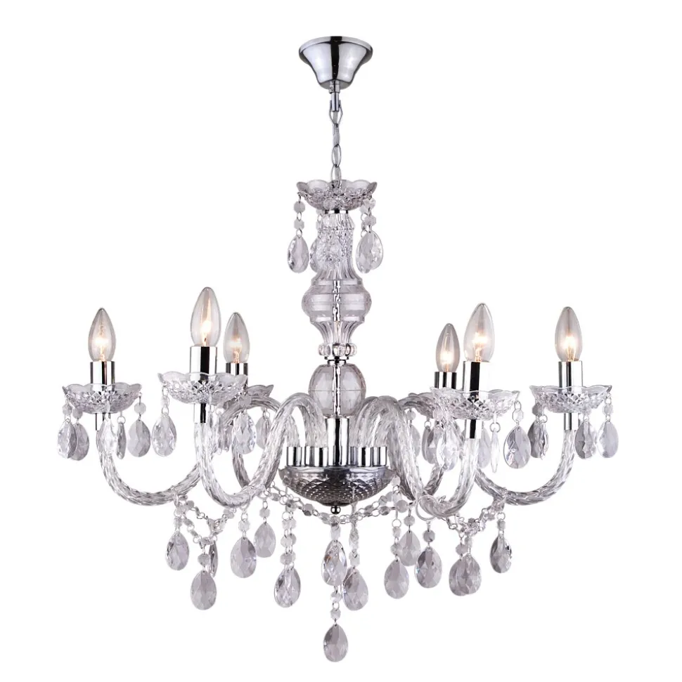 Lustre Globo Cuimbra I Chrome, Acier Inoxydable, 6 Lumieres