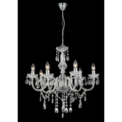 Lustre Globo Cuimbra I Chrome, Acier Inoxydable, 6 Lumieres
