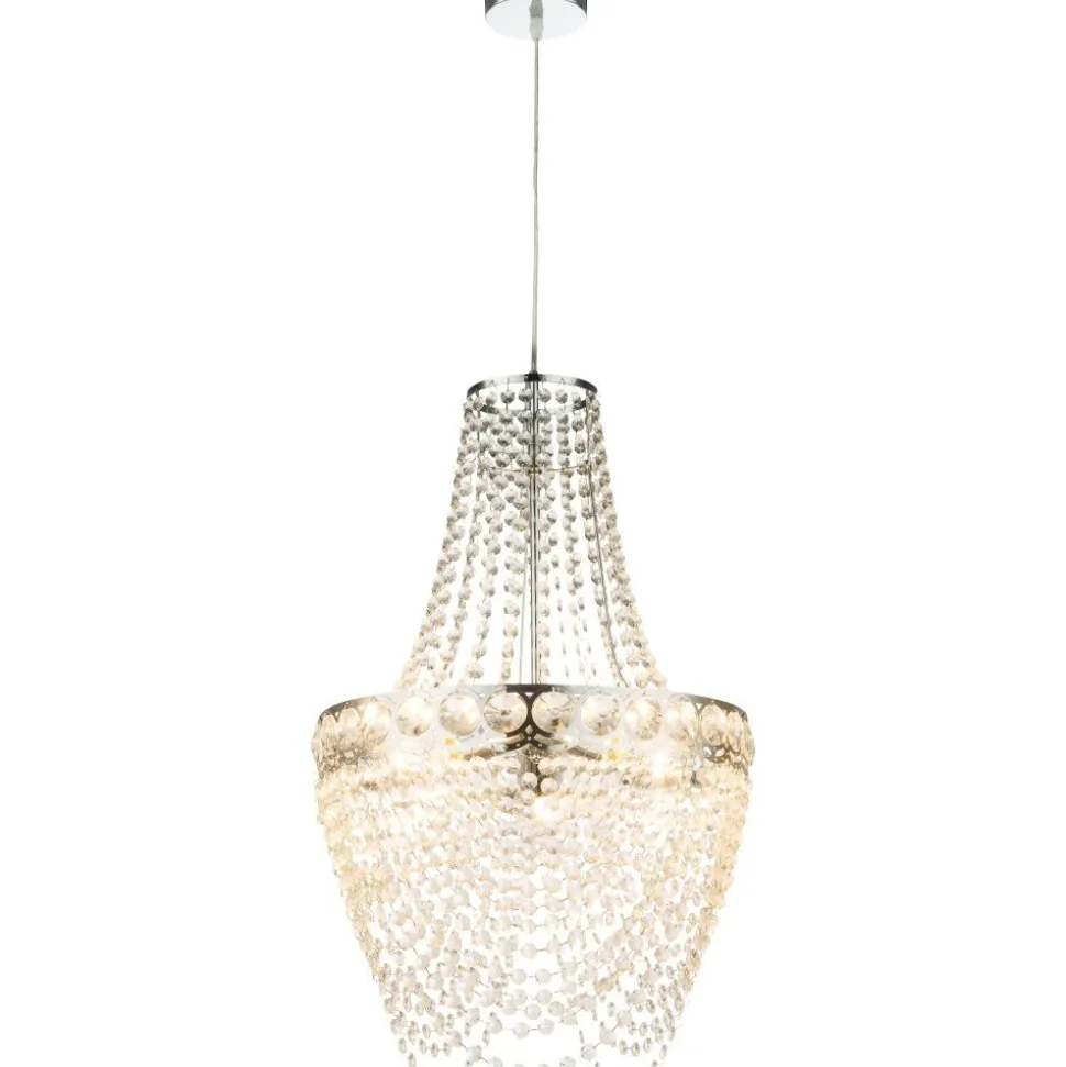 Lustre Globo Stromboli Chrome, Clair, 3 Lumieres