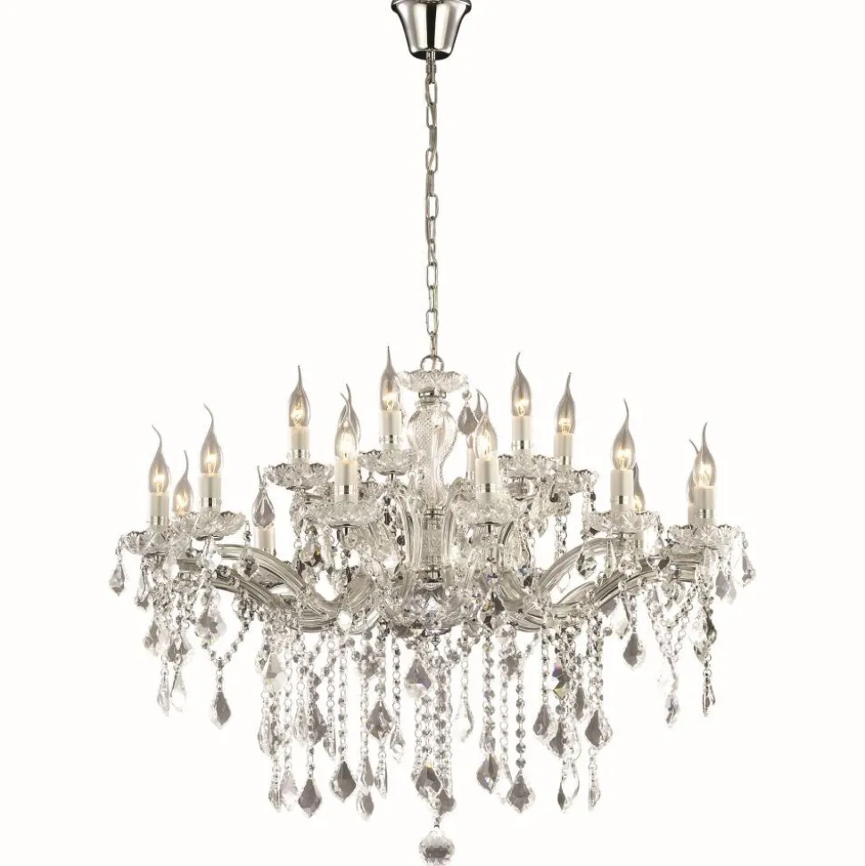 Lustre Ideal Lux Florian Chrome, 18 Lumieres