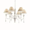 Lustre Ideal Lux Provence Blanc, 6 Lumieres