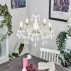 Lustre Malmback Chrome, Blanc, 5 Lumieres