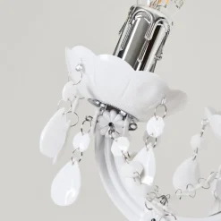 Lustre Malmback Chrome, Blanc, 5 Lumieres