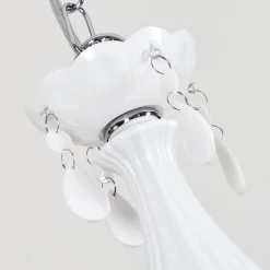 Lustre Malmback Chrome, Blanc, 5 Lumieres