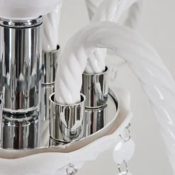 Lustre Malmback Chrome, Blanc, 6 Lumieres