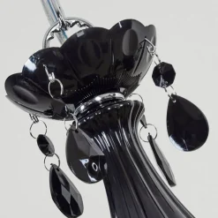 Lustre Malmback Chrome, Noir, 5 Lumieres
