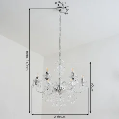 Lustre Malmback Chrome, Transparent, 6 Lumieres