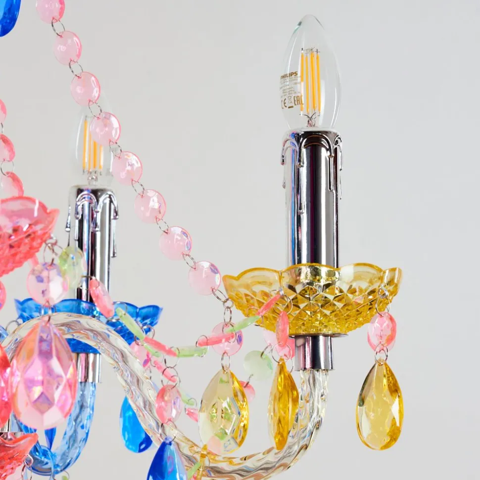 Lustre Malmback Multicolore, Chrome, 5 Lumieres
