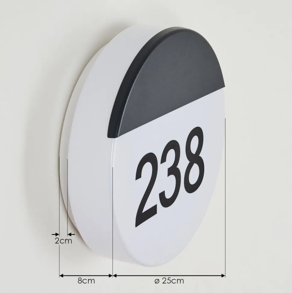 Numero D'Adresse Eclaire Eppeland Led Noir, 1 Lumiere