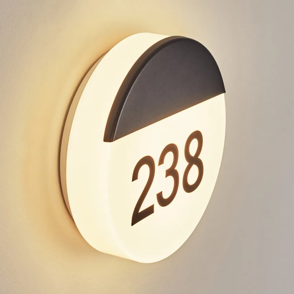 Numero D'Adresse Eclaire Eppeland Led Noir, 1 Lumiere