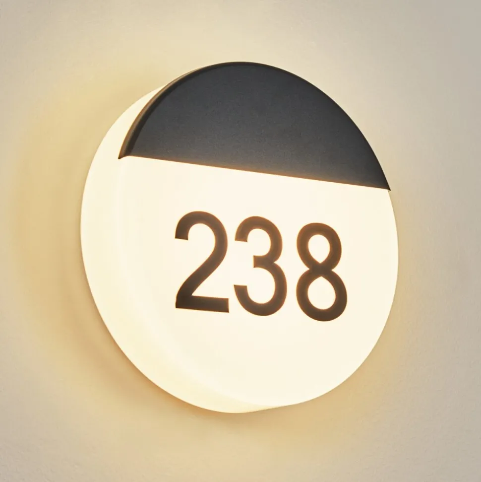 Numero D'Adresse Eclaire Eppeland Led Noir, 1 Lumiere