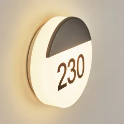 Numero D'Adresse Eclaire Eppeland Led Anthracite, 1 Lumiere