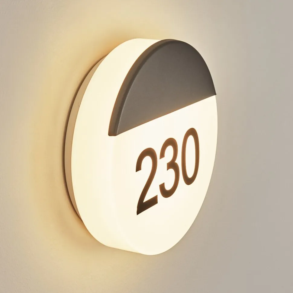 Numero D'Adresse Eclaire Eppeland Led Anthracite, 1 Lumiere