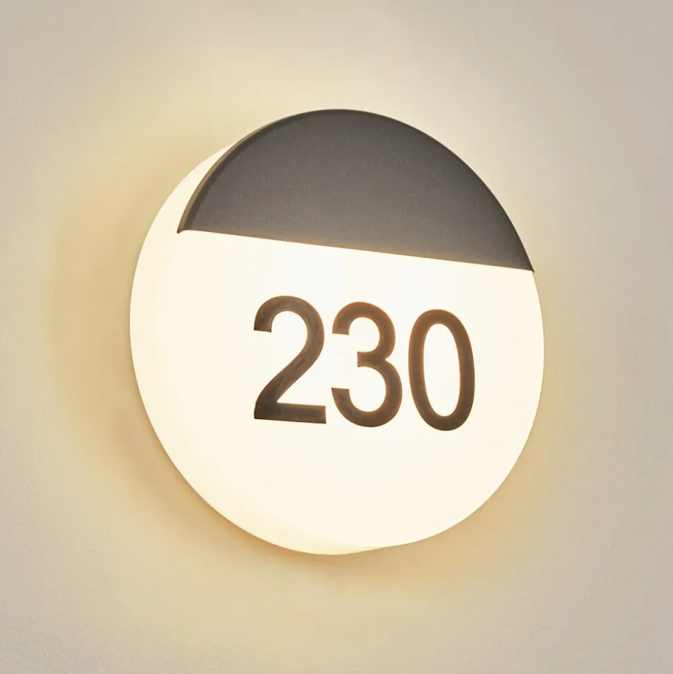 Numero D'Adresse Eclaire Eppeland Led Anthracite, 1 Lumiere