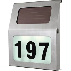 Numero D'Adresse Eclaire Eglo Z_Solar Led Acier Inoxydable, 2 Lumieres