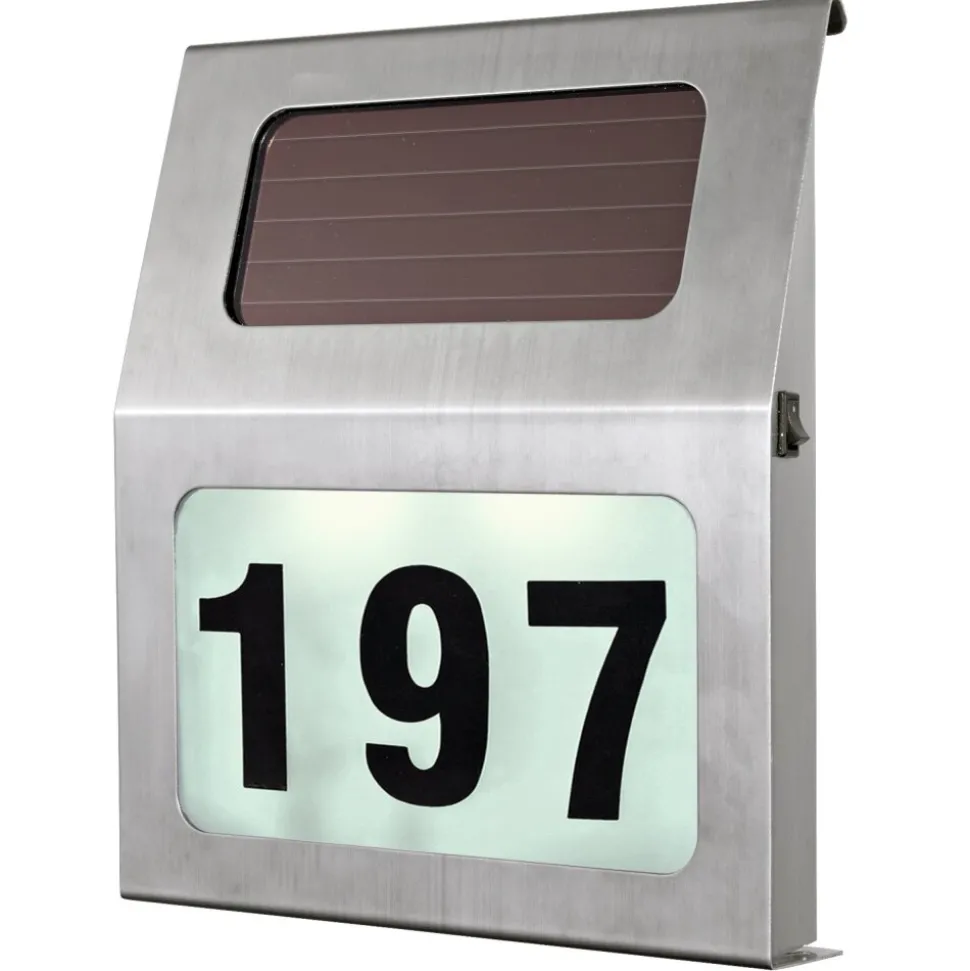 Numero D'Adresse Eclaire Eglo Z_Solar Led Acier Inoxydable, 2 Lumieres