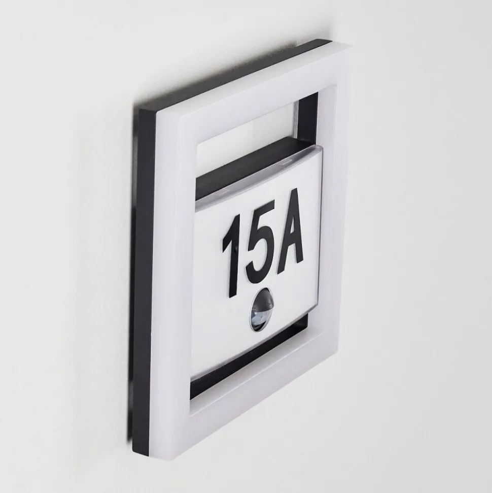 Numero D'Adresse Eclaire Louisville Led Gris, 1 Lumiere, Detecteur De Mouvement