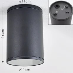 Plafonnier Agua Noir, 1 Lumiere