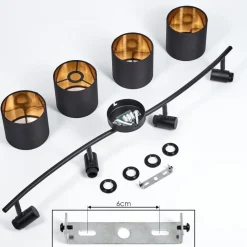 Plafonnier Alsen Noir, 4 Lumieres