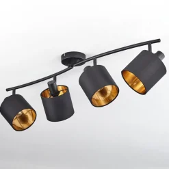 Plafonnier Alsen Noir, 4 Lumieres