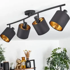 Plafonnier Alsen Noir, 4 Lumieres