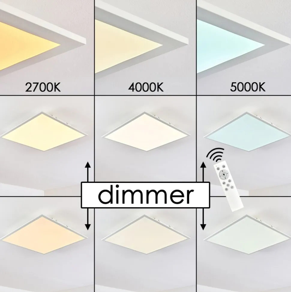 Plafonnier Antria Led Blanc, 1 Lumiere, Telecommandes, Changeur De Couleurs